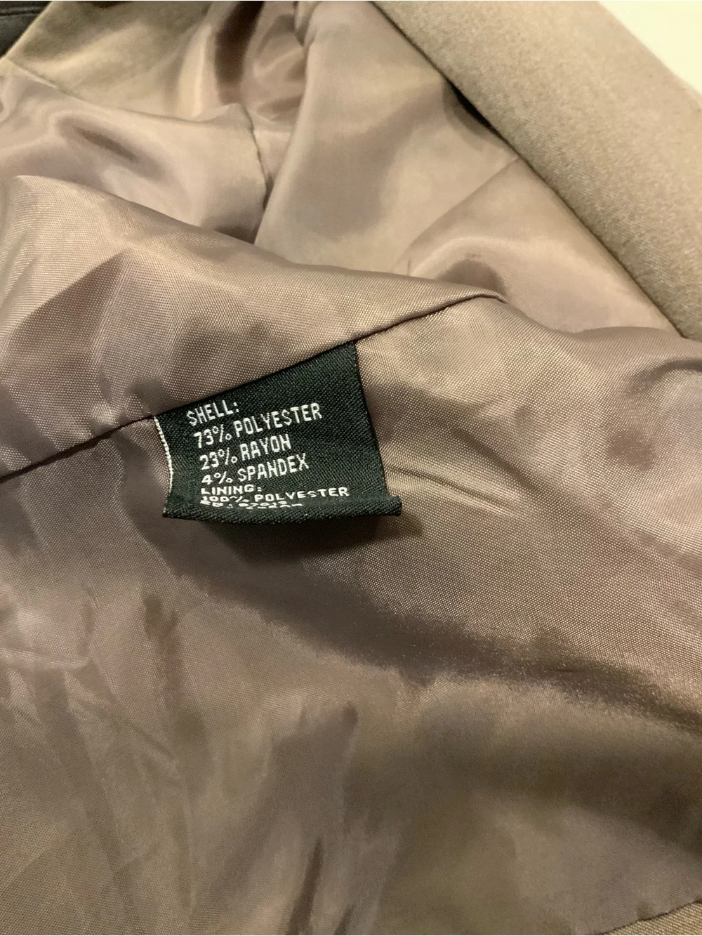 Signature by Larry Levine Taupe Blazer with Dark Contrast Collar
